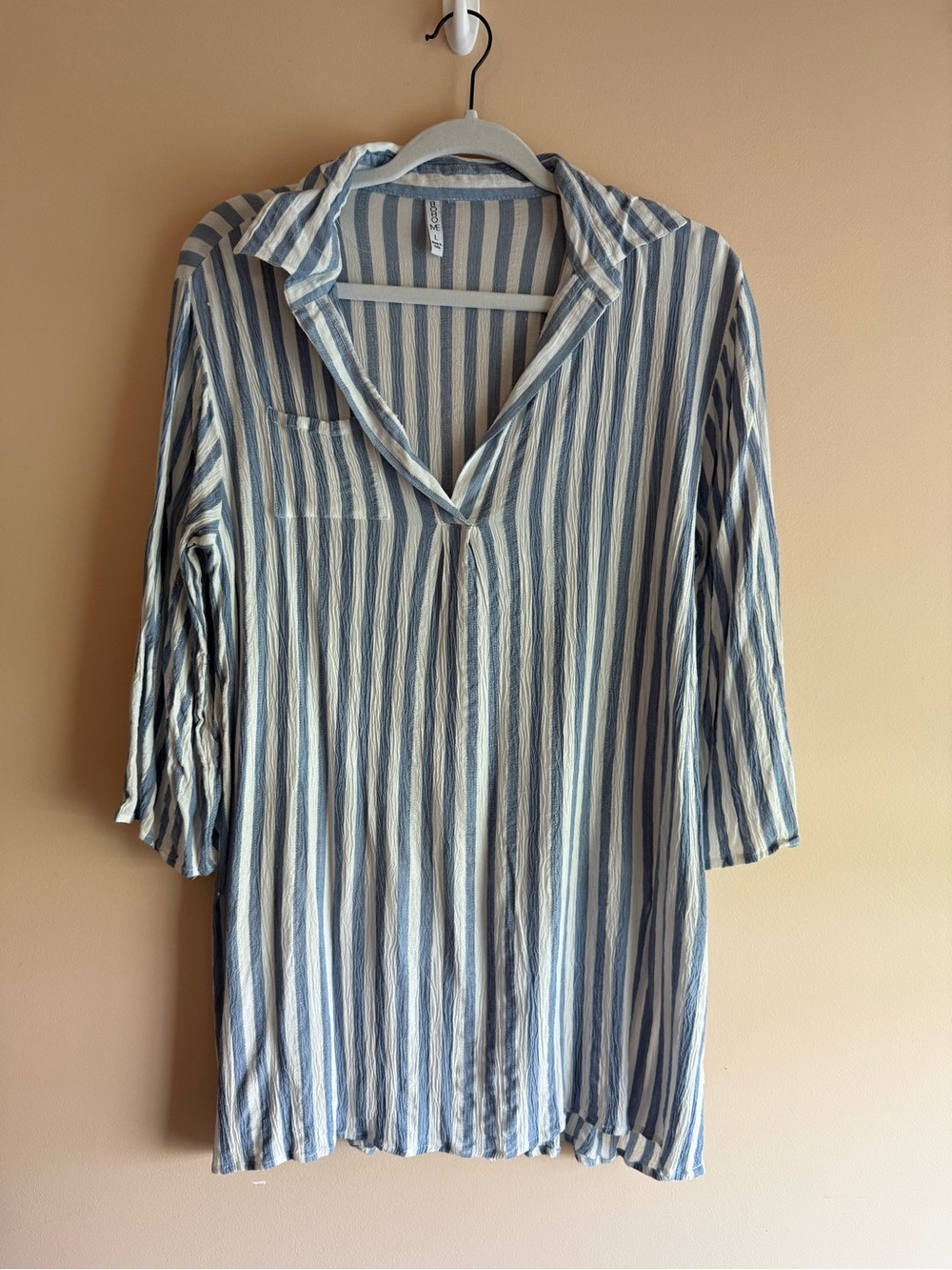 Boho Me Striped Blue & White Tunic